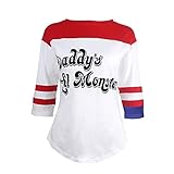 Udekit Daddy's Lil Monster Raglan Elastisches T-Shirt für Frauen Mädchen Cosplay Kostüm M