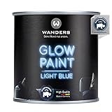 Wanders®️ 250ml fluoreszierende Leuchtfarbe (light blue) - außergewöhnlich starke Leuchtfarben nachtleuchtend ungiftig - Glow Paint - Made in Germany