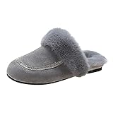 Eaylis Damen Freizeitschuhe Atmungsaktive Outdoor Pure Color Hausschuhe, Mode Memory Foam Pantoffeln rutschfeste Warme Bequem Plüsch Slippers wollähnliche für Drinnen und Drauß