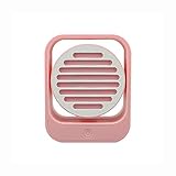 Tragbare Keramikheizung 500W-Mini Smart Heizlüfter, Schreibtisch-Heizlüfter für Büro zu Hause Schlafzimmer Badezimmer Wohnheim,Rosahorizontalgrid,Euplug