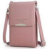 Newshows Handy Schultertasche Damen PU Leder 3,6-6,6 Inch Handytasche Crossbody Tasche Umhängetasche Geldbörse Mini mit Verstellbarem Schulterg