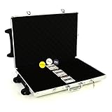Nexos Poker-Koffer Trolley aus Aluminium gepolstert für bis zu 1000 Chips abschließbar gepolstert mit Zubehör Button, Casino-Würfel, 3X Pokerk