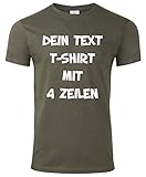 T-Shirt Bedrucken mit dem Amazon Tshirt Designer. T-Shirt selber gestalten. T-Shirt Druck. T-Shirt mit Wunschtext. T Shirts sind Ökotex-100 Zertifiziert. - Oliv L