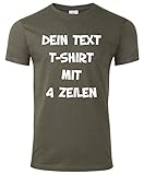 T-Shirt Bedrucken mit dem Amazon Tshirt Designer. T-Shirt selber gestalten. T-Shirt Druck. T-Shirt mit Wunschtext. T Shirts sind Ökotex-100 Zertifiziert. - Oliv S