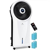 KESSER® 4in1 Mobile Klimaanlage Klimagerät mit Fernbedienung | Ventilator | 5,5L Wassertank | Timer | 3 Stufen | Ionisator Luftbefeuchter | Luftkühler | LED-Display, 3 Betriebsmodi, Weiß