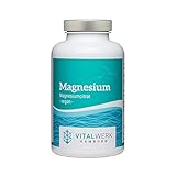 VITALWERK HAMBURG® Magnesium – 180 vegane Kapseln – reines Magnesiumcitrat mit 375 mg elementarem Magnesium pro Tag – streng kontrolliert und aus DEUTSCHLAND
