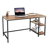 YOLEO Schreibtisch Computertisch Bürotisch 120 x 60 x 75CM Gaming Tisch Home Office Workstation Industriestil aus Metall und Holz 2 Reg