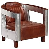 vidaXL Sessel Fernsehsessel Relaxsessel Loungesessel Clubsessel Cocktailsessel Ledersessel Armlehen Stuhl Sofa Couch Wohnzimmer Braun E