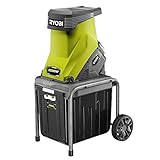 Ryobi Gartenhäcksler, Elektro-Häcksler RSH2545B, für Sträucher, Zweige und andere weiche Materialien geeignet, Sicherheits-Stopfer. 2500 W, 40 l Fangbox