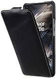 StilGut UltraSlim entwickelt für OnePlus Nord Hülle aus Leder - OnePlus Nord Flip Case, Klapphülle, Handyhülle, Lederhülle - Schw