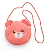 Kinder Umhängetasche Mädchen Handtasche Schultertasche Cute Crossbody Bag Messenger Bag Plüsch Geldbeutel Kindertasche Schöne Mini Handyhülle Halter Kleine Geldbörse Mädchen Spielzeug (Rosa Bär)