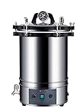 Hanchen Autoklav Dampfsterilisator 18L Hochdruck Zeit & Temperatur Einstellbar Elektrischer Edelstahl Sterilisationsgerät 220V für Labor Zuhause Essen Fabrik