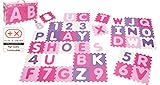 Playshoes 308746 – Puzzlematte für Babys und Kinder, Buchstaben und Zahlen, Spielmatte Spielteppich, Schaumstoffmatte, 36 teilig, Pastellfarb