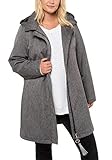 Ulla Popken Damen, 3X-Wetterfunktion, Kapuze, Futter Mantel, Grau (Anthrazit 12), (Herstellergröße: 54+)