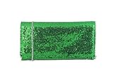 LONI Clutch mit glitzernden Pailletten, smaragdgrün (Grün) - LONI