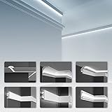 LED Einbauprofil aus Styropor mit Hartbeschichtung, Trockenbau Stuckleisten (1.15 Meter KD403) Trockenbauprofil Schattenfuge Decke Rigips indirektes L