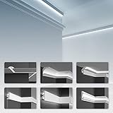 LED Einbauprofil aus Styropor mit Hartbeschichtung, Trockenbau Stuckleisten (1.15 Meter KD302) Trockenbauprofil Schattenfuge Decke Rigips indirektes L