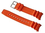 Ersatzband Uhrenarmband Kunststoff Gummi Band orange passend zu Citizen Promaster Taucheruhr BN0100 28143