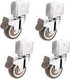 Byakns Advantage industrielle Möbelrollen Hochleistungs-Universal-Swivel-Rollen, 2-Zoll-Ersatzkautschukrollen Zubehör for Babybett, inklusive Schrauben, Stummschaltung (Universal + Brake20mm)