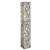 bellissa Gabionen-Steinsäule eckig - 95540 - Dekorative Gabionensäule für den Außenbereich - 20 x 20 x 125