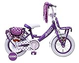Amigo Dots - Kinderfahrrad für Mädchen - 12 Zoll - mit Handbremse, Rücktritt, Gepäckträger Vorne, Lenkerpolster und Stützräder - ab 3-4 Jahre - L
