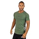 SMILODOX Herren T-Shirt Enzo 1.0 - Slim fit Kurzarm Oberteil mit Rundhals, Größe:L, Color:Dunkel Grü