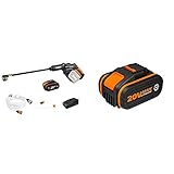 WORX 20V Akku Mobiler Hochdruckreiniger Hydroshot WG630E, 4,0Ah, Bewässerung, 6m Schlauch, Akku & Schellladegerät, 18V & WA3553 Akku 20V – 4000mAh Li-Ion Akku PowerS