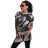 Yakuza Damen Mexican T-Shirt Kleid, Whitecap Gray, XL