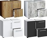 VCM Bad Unterschrank Waschtisch Waschbeckenunterschrank Badunterschrank Schrank Möbel Flandu 51 x 60 x 30 cm Badezimmer Regal Weiß
