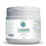 L-Carnitin (Carnipure) 2000 mg Aminosäure Pulver || 300 g || ohne Zusätze || vegan & hochdosiert || SinoPlaS
