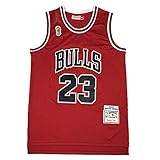 KKSY Herren Trikots Chicago Bulls #23 1996-1997 Basketball Trikots Retro Atmungsaktive Weste,Red,XL