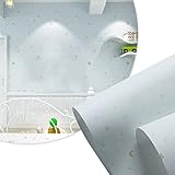KanoMomoko Sterne Kindertapete, Vliestapete, Umweltschutz, Wasserdicht Und Schimmelresistent, Für Schlafzimmer Wohnzimmer Küche(9.5×0.53m),Blau,3p