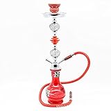 22.4' 1 Schlauch Shisha Pfeife Komplettset, Tragbares Shisha Shisha Kit, Keramik Shisha Bowl Verbesserter Shisha Schlauch,R