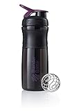 BlenderBottle Sportmixer Tritan Trinkflasche mit BlenderBall, geeignet als Protein Shaker, Eiweißshaker, Wasserflasche oder für Fitness Shakes, BPA frei, skaliert bis 500 ml, 590 ml, lila /schw
