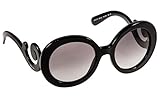 Prada Barocke Runde Sonnenbrille in schwarz grau Farbverlauf PR 27NS 1AB3M1 55 55 Grey G