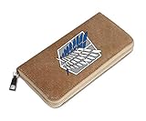 WANHONGYUE Attack on Titan Unisex Brieftasche Leinwand Geldbörse Reißverschluss Kartenhalter Anime-Bilddruck / 5