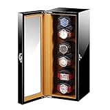LLSS Schauen Sie Maschine Automatische Uhrenbeweger Box 6 mit Quiet Motor weiche Flexible Uhr Kissen Holz Shell Klavier Winding Farbe Auß