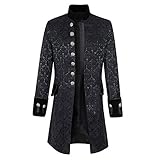 CICIYONER Oversized Unisex Mantel Gothic Damen Herren Steampunk Party Oberbekleidung Print Frack Jacke Gehrock versorgen Kölner Karneval Halloween Weihnachten Uniform Kostüm S-5XL