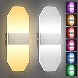 JIRVY 2 Stück Wandleuchte Innen LED Intelligente Bluetooth APP Wandleuchte 12W RGB+CCT Dimmbar Acryl Modern Wandlampe für Wohnzimmer Treppenhaus Schlafzimmer F