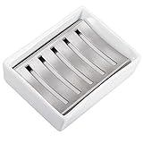NBFBA Keramik Seifenschale, Keramik Sitz 304 Edelstahl Seifenhalter für Bad und D