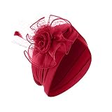 MNRIUOCII Ruffle-Mütze Frauen muslimisches Mesh Blumenmütze Krebsumwickelungsball Cap 911