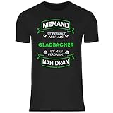 wowshirt Herren T-Shirt Fußball Trikot Gladbacher Mönchengladbach, Größe:M, Farbe:Black