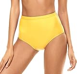 Bellecarrie Damen-Bikini, hohe Taille, volle Abdeckung, Tankini, Badehose, Tanzslip, gelb, XX-Larg