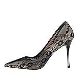 WanYangg Damen Elegante Pumps Spitz High Heels,Stiletto Spitze Klassische High Heels Pailletten Moderne Spitzer Pumps Basic Damenschuhe Metallabsätze Stöckelab