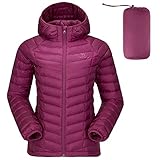 CAMEL CROWN Damen Daunenjacke Packable Quilted Coat Winddicht Steppjacke Wintermantel Daunenmantel Warme Jacke mit Kapuze Tasche für Freizeit Sport R