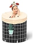 JQDMBH Badewanne,Faltbare Badewanne Tragbare Haushaltsbadewanne Erwachsene Klappbadewanne Haushalt Tragbare Badewanne Badewanne Badewanne Günstige Lagerung (Color : Black, Size : 70x70cm)