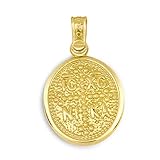 Aion Anhänger Münze Coin Oval Byzantinischer Gold 585 14K Kreuz mit ICXC NI