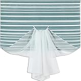 Scheibengardine Flächenvorhang mit Umhang 4026 2 Farben 80 cm Breit Streifen Weiß