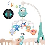 MOOKLIN ROAM Baby Musik Crib Mobile zum Aufhängen, Babybett mit Timing-Funktion Projektor und Lichtern, Hängenden Ferngesteuerter Nachttischglocke Spielzeug für Neugeb