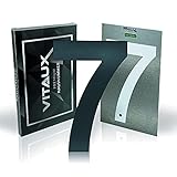 Vitaux® Hausnummer anthrazit H=14cm - mit Schablone & Wasserwaage Libelle - Hausnummernschild massiv & rostfreier Stahl - Schrift Arial - Ziffer (7)